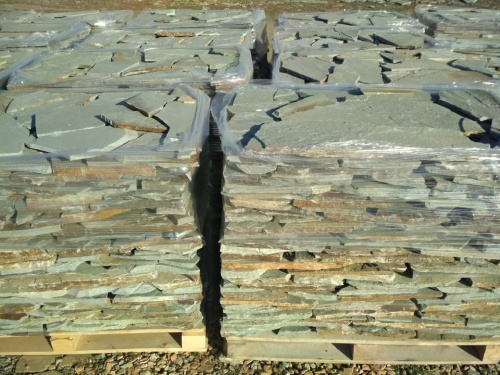 Плитняк златолит зелёный для цоколя, отмостки купить в Ногинску